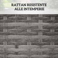 Outsunny Cesta Contenitore da Giardino e Casa in Rattan con Tessuto Interno, 57x34x62cm, Grigio(m-4)