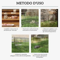 Outsunny Gabbia Trappola per Ratti, Topi e Nutrie Pieghevole in Acciaio, 93x31x34.5cm, Argento(m-5)