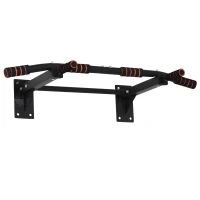 HOMCOM Barre de traction barre de fitness en acier charge maximale 120 kg montage mural 91 x 51 x 18 cm noir(m-11)