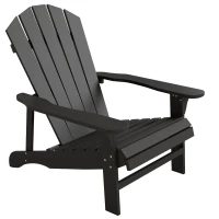 Outsunny Adirondack-stoel, weerbestendig, houten tuinstoel met hoge rugleuning en armleuningen(m-1)