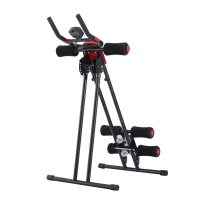 HOMCOM Bauchtrainer für Zuhause klappbar Bauchmuskeltrainer mit LCD-Monitor, Widerstand Trainingsgerät Fitnessgerät für Ganzkörpertraining belastbar bis 100 kg(m-7)