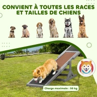 PawHut Agility sport pour chien bascule équipement entrainement chien bois sapin pré-huilé feutre bitumé antidérapant gris noir(m-8)