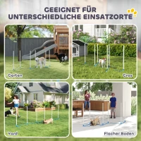 PawHut Agility Set Hunde 6-teiliges Agility-Ausrüstung für Hundetraining klappbar Steckhürdenset mit 6 Slalomstangen Tragetasche Trainingszubehör Koordinationstraining Agilityset für Spiele Training(m-6)