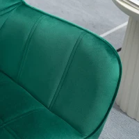 HOMCOM Accent Chair, Velvet Upholstered Vanity Tub Chair with Flared Armrests, Slanted Back, Solid Wood Legs, Comfy Padding Armchair, Home Bedroom Furniture Seating, Set of 2, Green(m-9)