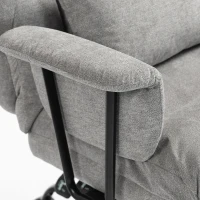 HOMCOM Office Chair, 180kg Heavy Duty Linen Computer Desk Chair with Lumbar Support, Wide Seat, Spring Cushion, Grey(m-11)