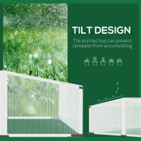 Outsunny Aluminium Cold Frame Greenhouse, Polycarbonate Grow House with Independent Opening Tops for Flower, Vegetable, Plants, 120 x 100 x 41cm, Silver(m-6)