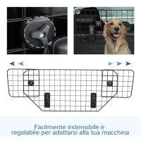 PawHut veiligheidshek auto zwart 120 x 40,5 cm(m-7)