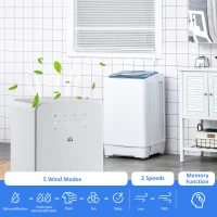 HOMCOM 2000mL Portable Dehumidifier with Air Purifier, 24H Timer, 5 Modes, 10L/Day, for Home Laundry, White(m-5)