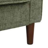 HOMCOM 3 Seater Sofa Button Tufted Upholstered Couch with Wood Legs for Living Room, Green(m-10)