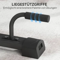 SPORTNOW Dip-Station, Liegestütz-Ständer, 93-117 cm höhenverstellbar, 540 kg Belastbarkeit, Ganzkörper-Training, Schwarz(m-7)