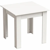 HOMCOM Square Dining Table, Modern Small Dining Table with Wood Effect, Space Saving, Non-slip Foot Pads, White(m-1)