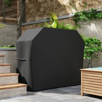 Outsunny Grillabdeckung Schutzabdeckung für Grill Grillplane, wetterbeständig, 147 x 61 x 120cm, Schwarz(m-7)