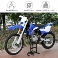 HOMCOM Support universel de moto réglable cric hydraulique lève moto béquille d'atelier stand moto tout-terrain moto cross supermotard noir(m-4)