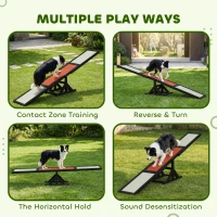PawHut Wooden Pet Seesaw for Big Dogs, Dog Agility Equipment with Anti-Slip Surface - Black(m-6)