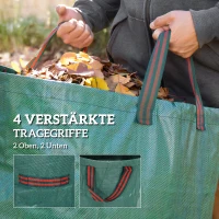 Outsunny 3x120L Waterdichte Tuinafvalzak met Handvatten, Robuust en UV Bestendig Groen(m-5)