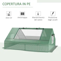 Outsunny Serra da Giardino in Acciaio con Rivestimento in PE, Finestre Avvolgibili, 180x140x80cm, Verde(m-4)