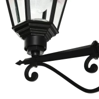 Outsunny Solar Gartenlaterne 2,5 m Gartenleuchte Wegleuchte mit 19 LED 10-500 Lumen 3000K Aluminium gehärtetes Glas Schwarz 22 x 72 x 248 cm(m-7)