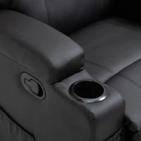 HOMCOM Luxury Leather Recliner Sofa Chair Armchair Cinema Massage Chair Swivel Heated Nursing Gaming Chair Black(m-9)