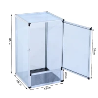 PawHut Reptile Tank Cage Aluminum Vivarium Waterproof Pet Breeder Breeding Snake Lizard Turtle Spider Tall Enclosure (Large Size)(m-3)