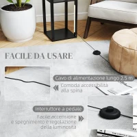 HOMCOM Lampada da Terra con 4 Ripiani, 3 Luminosità Regolabili e Interruttore a Pedale, 29x29x163 cm, Nero(m-7)