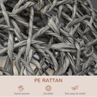PawHut Raised Rattan Cat House, with Cushion - Silver-Tone & Grey(m-6)