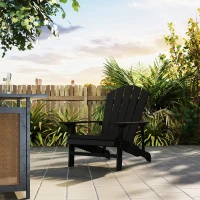 Outsunny Adirondack Stuhl wetterfest Adirondack Chair aus Holz Outdoor Gartenstuhl mit Hoher Rückenlehne Armlehnen(m-10)