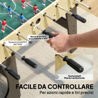 SPORTNOW Calcio Balilla Pieghevole con Impugnature Antiscivolo, 2 Palline e Segnapunti, Verde e color Legno(m-6)