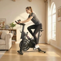 SPORTNOW Cyclette Magnetica Regolabile con Display LCD e Supporto per Tablet, in Acciaio e ABS, 103x49x98-112 cm, Nero(m-10)