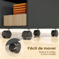 HOMCOM Mesa Auxiliar com Bancada Deslizante e Rodas Mesa Auxiliar com Armazenamento Oculto e Prateleira Ajustável 45x25x70 cm Preto(m-6)
