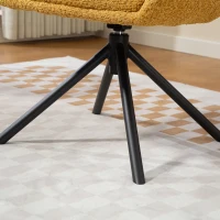 HOMCOM Sessel, Polsterstuhl mit bequemer Sitzschale, drehbar, kuscheliger Bezug, bis 120 kg, Gelb(m-8)