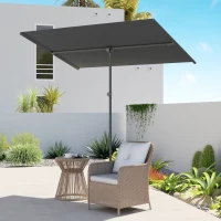 Outsunny  Parasol 180 Graden Draaibaar en Hoogteverstelbaar met Aluminium Mast 150x205cm Donkergrijs(m-8)