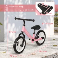 AIYAPLAY 11.2" Balance Bike for 2-5 Years, Toddler Bike with Lighting Wheels, Adjustable Seat & Handlebar, 360° Steering, Pink(m-3)