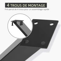 HOMCOM Lot de 2 pieds de table en acier forme en croix - 72H cm - design industriel(m-4)