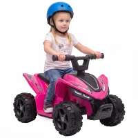 AIYAPLAY Kinder Quad Elektro 6V Kinderquad mit Lithium-Akku Vorwärtsfunktion Lenkerknopf-Steuerung 1,5-2 Jahre Hellrot(m-12)