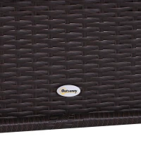Outsunny Set Mobili da Giardino in Rattan 3 Pezzi 2 Poltrone Tavolino Piano in Vetro Struttura in Acciaio Marrone(m-9)