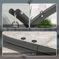 Outsunny Frame voor Hangstoelen in C-Vorm Metalen Standaard met Voet voor Hangzit tot 150kg Zwart(m-7)