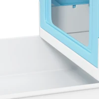 PawHut Hooded Cat Litter Box, Portable Pet Toilet, with Scoop, Front Entry - Light Blue(m-13)