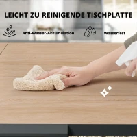 Outsunny Weerbestendige Uitschuifbare Aluminium Tuintafel 80/160x80 cm voor 6 Personen in Natuurhout Look(m-6)