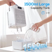 HOMCOM Portable Air Conditioner, 4-in-1 Mini Air Cooler with 4 Wind Speed, 2 Cool Mist, RGB 7 LED Light, White(m-5)