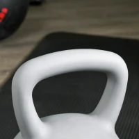 SPORTNOW Kettlebell 4kg in PVC e Sabbia Metallica per Allenamento Spalle e Bicipiti, 19x19x26 cm, Grigio(m-7)