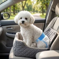 PawHut Pannolini per Cani Femmina, 48 pezzi, Taglia M con Fascia Elastica Regolabile, 48x35x1 cm, Bianco(m-25)