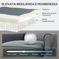 HOMCOM Poltrona Reclinabile 132° max in Tessuto Effetto Lino con Poggiapiedi, 74x84x102 cm, Grigio(m-4)