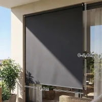 Outsunny Außenrollo 160 x 240 cm Ausziehbar Balkonrollo mit Perlenzug UPF30+ Senkrechtmarkise Dunkelgrau(m-3)