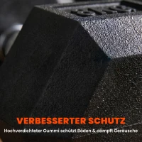 HOMCOM hexagon dumbbells set van 2 gietijzeren dumbbells handvat gekartelde dumbbell set dumbbell set gewichten metaal rubber zwart 2 x 8 KG(m-4)