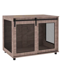 PawHut klatka transportowa dla psa metalowa składana miejsce dla psa do domu i podróży 98x60x78 cm jasnobrązowa(m-1)