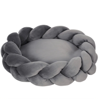 PawHut Cama para Cães Pequenos Lavável Cama para Animais de Estimação Redonda com Almofada Independente 55x55x14 cm Cinza