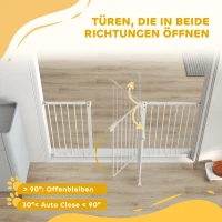 PawHut Hondenhekje, Uitschuifbaar, Klembevestiging, Metaal, 136x76cm, Wit(m-5)