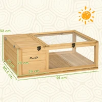 PawHut Terrario para Reptéis Casa para Tartarugas de Madeira com Painéis Laterais Transparentes e Trava 91x60,5x32 cm Madeira(m-3)