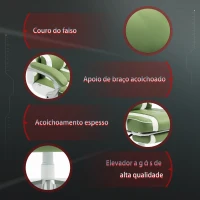 HOMCOM Cadeira Gamer Reclinável com Altura Ajustável Apoio para os Pés Retrátil Suporte Lombar e Almofada de Cabeça Amovível Verde(m-7)