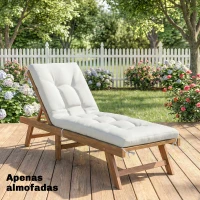 Outsunny Almofada para Banco Exterior com Tiras de Fixação Proteção UV50+ Recuperação Lenta Interior Exterior 198x65x13 cm Creme(m-8)